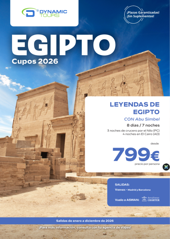 EGIPTO ?Leyendas de Egipto CON Abu Simbel??3cru+4cai?(? Madrid y Barcelona) desde 799 &euro; 