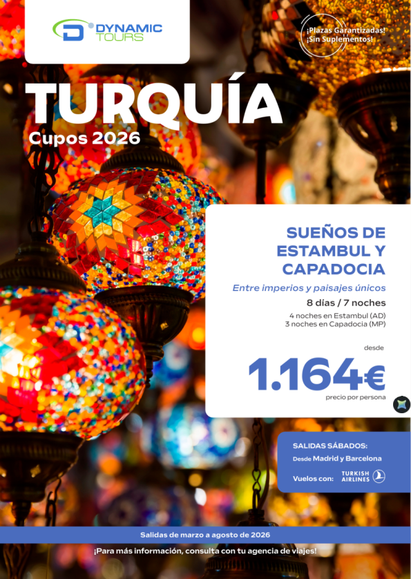 TURQUÍA ?Sueños de Estambul y Capadocia??8 días / 7 noches?(? Madrid y Barcelona) desde 1.164 &euro; 
