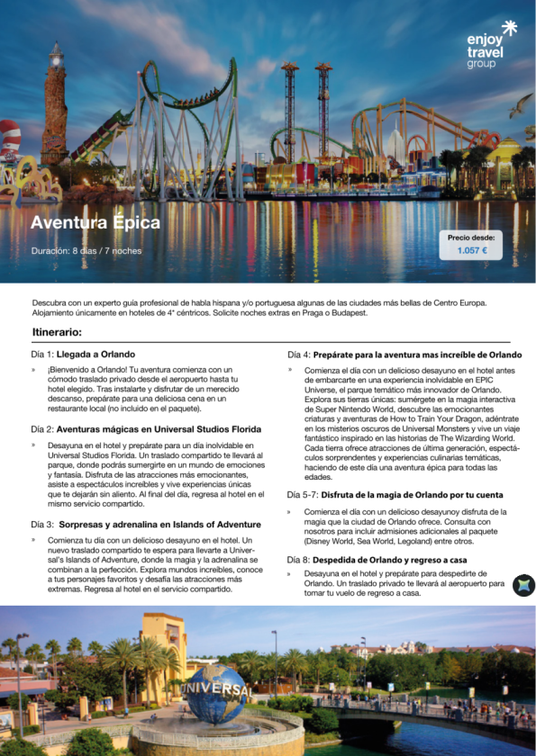 Aventura Épica en Orlando desde 1.057 &euro; 