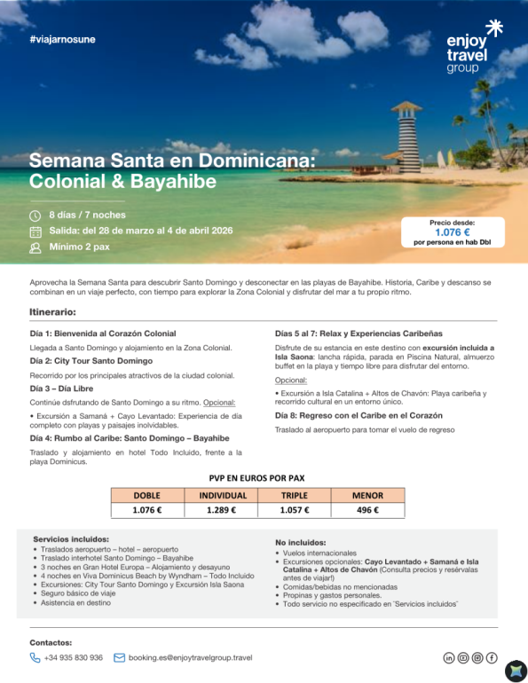 Semana Santa en Dominicana: Colonial & Bayahibe desde 1.076 &euro; 