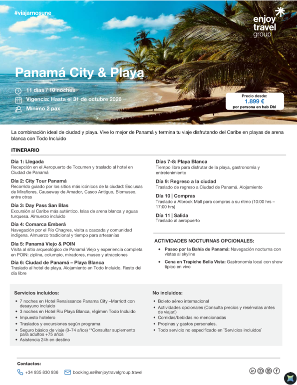 Panamá City & Playa desde 1.899 &euro; 