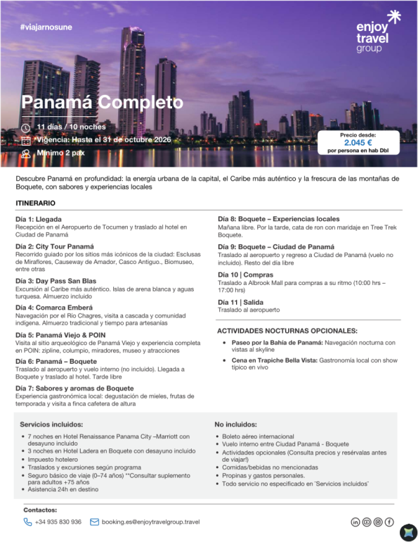 Panamá Completo desde 2.045 &euro; 