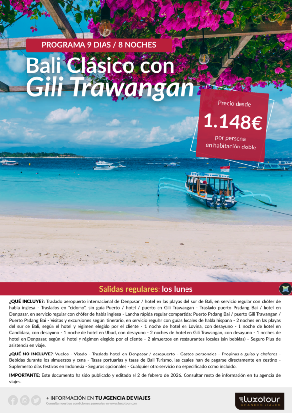 Bali Clásico con Gili Trawangan