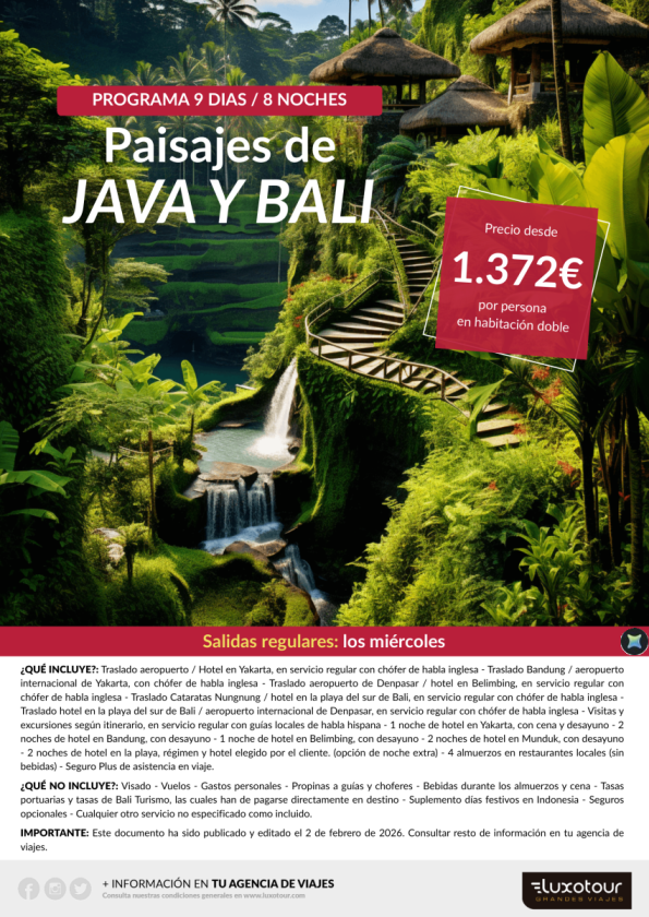 Paisajes de Java y Bali