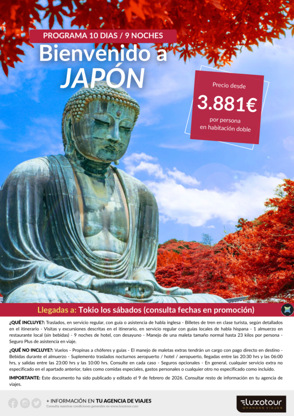 Bienvenido a Japón (10 dias / 9 noches) desde 3.881 &euro; 
