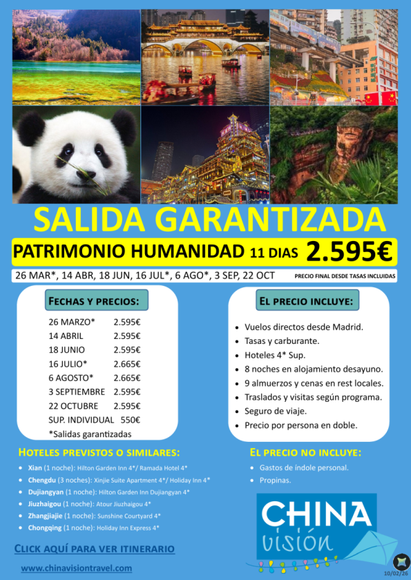 Esencias de China 5 PATRIMONIOS de la Unesco 11 días Novedad