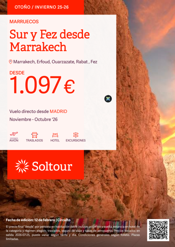 Sur y Fez desde Marrakech desde 1.097 &euro; , salidas desde Madrid