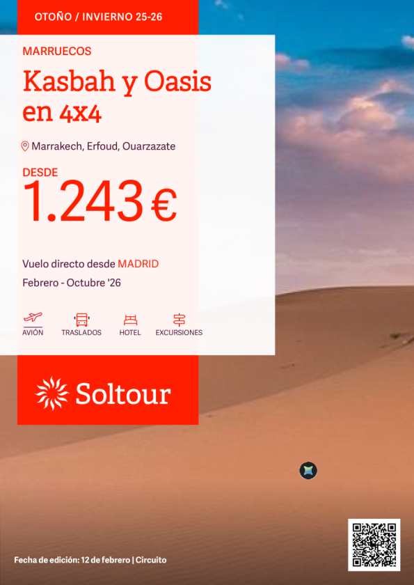 Kasbah y Oasis en 4x4 desde 1.243 &euro; , salidas desde Madrid