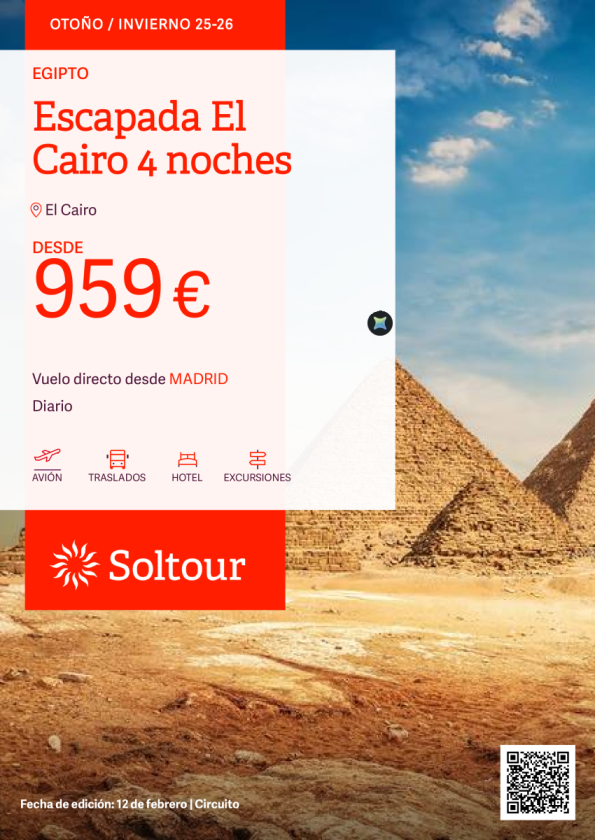 Escapada El Cairo 4 noches desde 959 &euro; , salidas desde Madrid