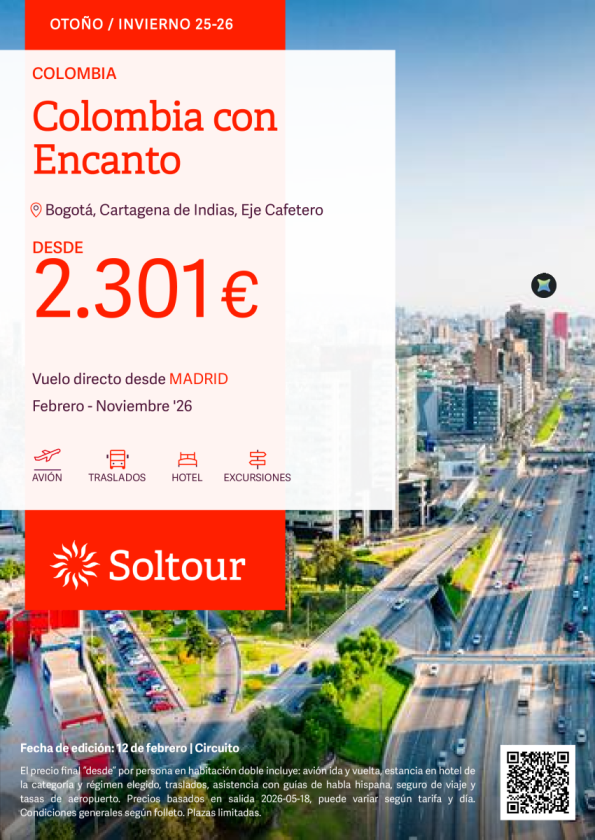 Colombia con Encanto desde 2.301 &euro; , salidas de Febrero a Noviembre desde Madrid