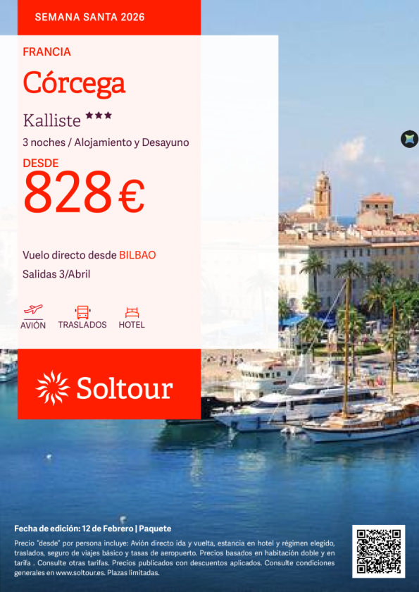Córcega en Semana Santa desde 828 &euro; , salida 3 Abril desde Bilbao
