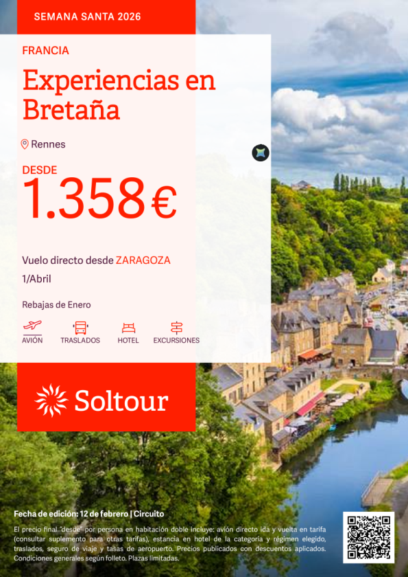 Experiencias en Bretaña en Semana Santa desde 1.358 &euro; , salidas 1 de abril desde Zaragoza