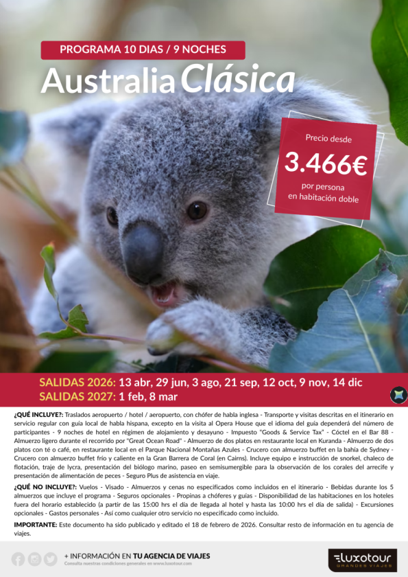 Australia Clásica (10 días / 9 noches) desde 3.466 &euro; 