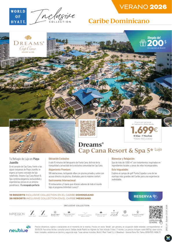 Verano en Cap Cana desde 1.699 &euro; · Dreams 5 &euro; Lujo frente a Playa Juanillo R.Dominicana.