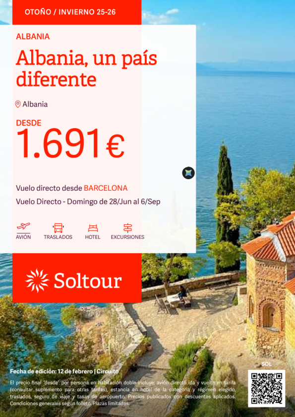 Albania, un país diferente desde 1.691 &euro; , salidas del 28 Junio al 6 Septiembre desde Barcelona