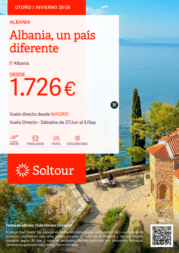 Albania, un país diferente desde 1.726 &euro; , salidas del 27 Junio al 5 Septiembre desde Madrid