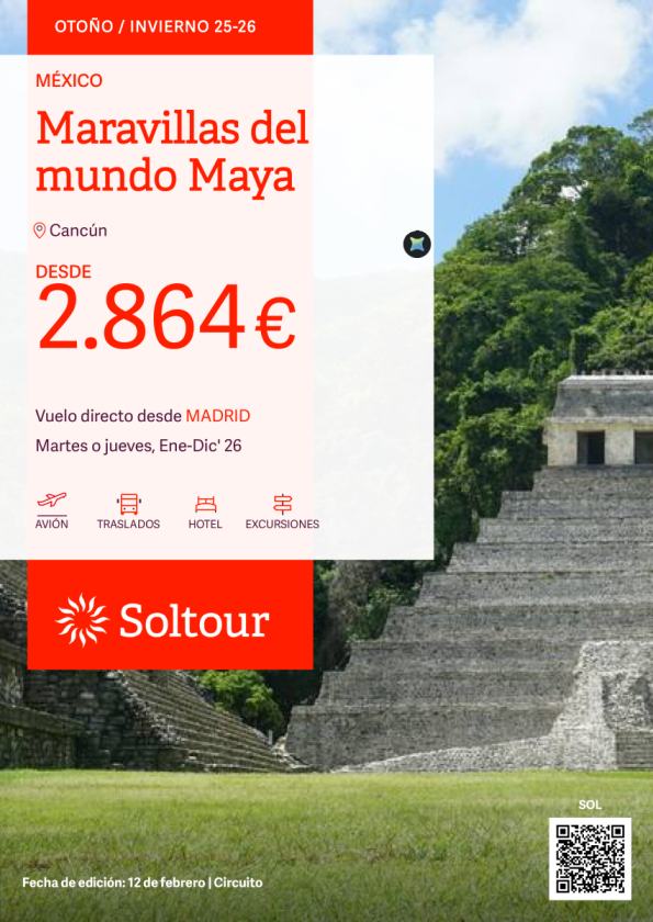 Maravillas del mundo Maya (México) desde 2.864 &euro; , salidas desde Madrid