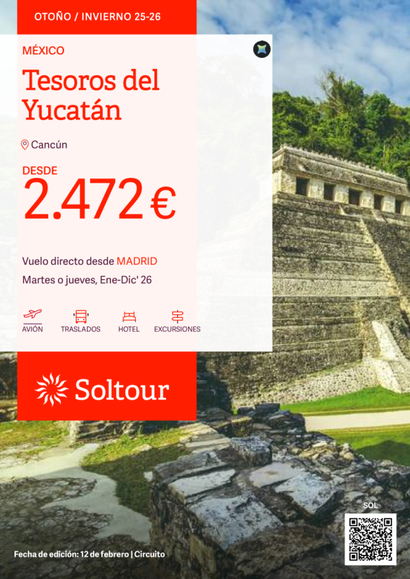 Tesoros del Yucatán (México) desde 2.472 &euro; , salidas desde Madrid