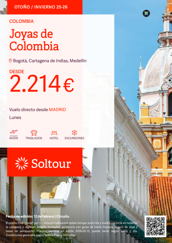 Joyas de Colombia desde 2.214 &euro; , salidas desde Madrid