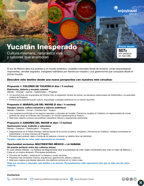 Yucatán Inesperado - Cultura milenaria, naturaleza viva y sabores que enamoran desde 507 &euro; 