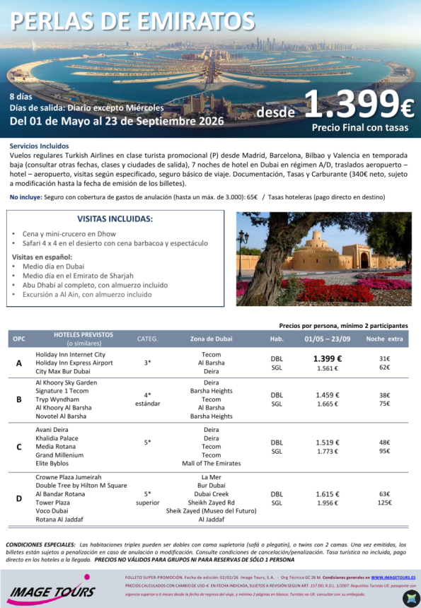 DUBAI, Sharjah, Abu Dhabi, Al Ain *Perlas de Emiratos*, circuito 7 noches con todas las visitas, desde 1.399 &euro; 