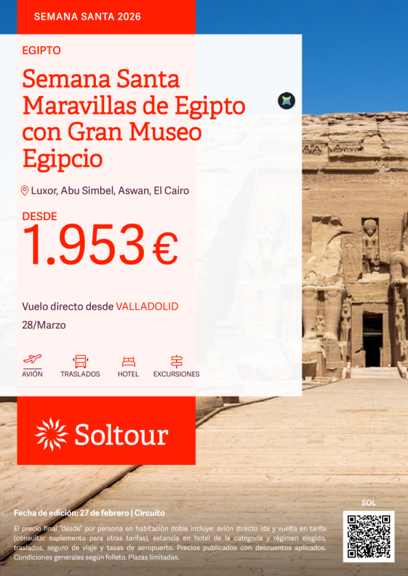 Semana Santa Maravillas de Egipto con Gran Museo Egipcio - desde Valladolid
