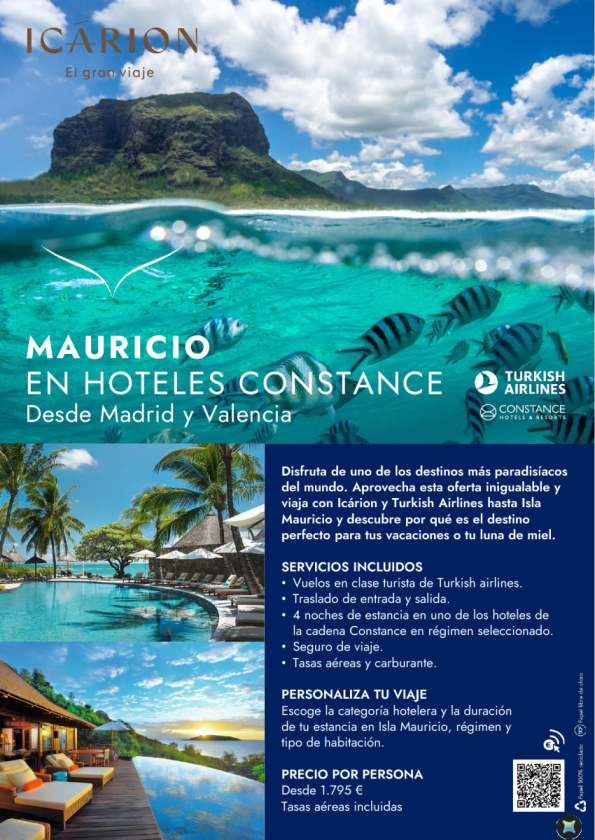 Mauricio con Turkish Airlines en hoteles Constance