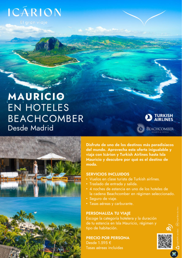 Mauricio con Turkish Airlines en hoteles Beachcomber