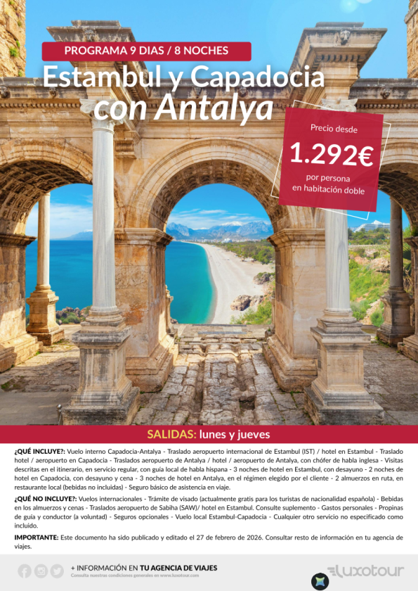 Estambul y Capadocia con playas de Antalya (9 días / 8 noches) desde 1.292 &euro; 