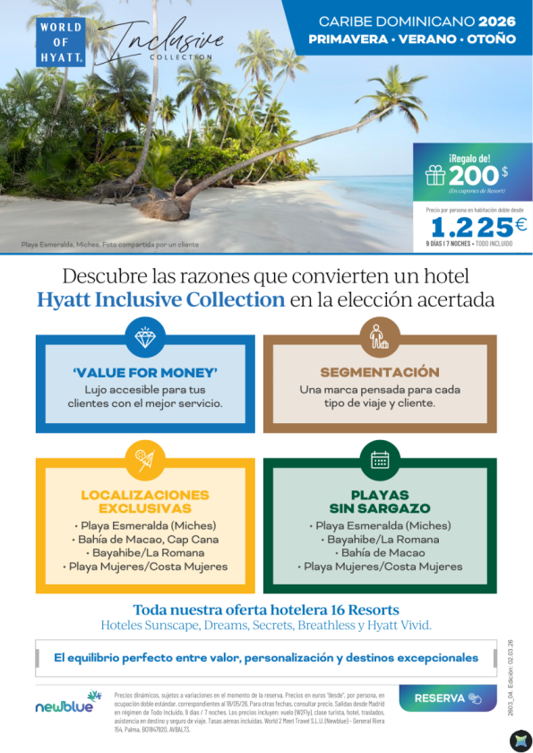 Car. Dominicano 2026 · Primavera?Verano?Otoño desde 1.225 &euro; + 200$ regalo