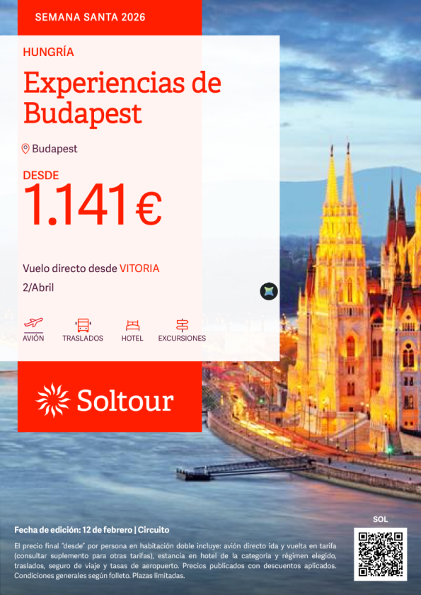 Experiencias de Budapest desde 1.141 &euro; , salidas el 2 de abril desde Vitoria