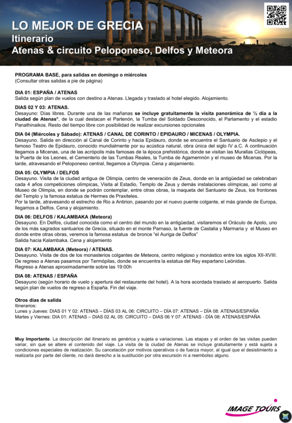 GRECIA verano 2026. Circuito Atenas, Peloponeso, Delfos y Meteora, 8 días desde 1.589 &euro; 