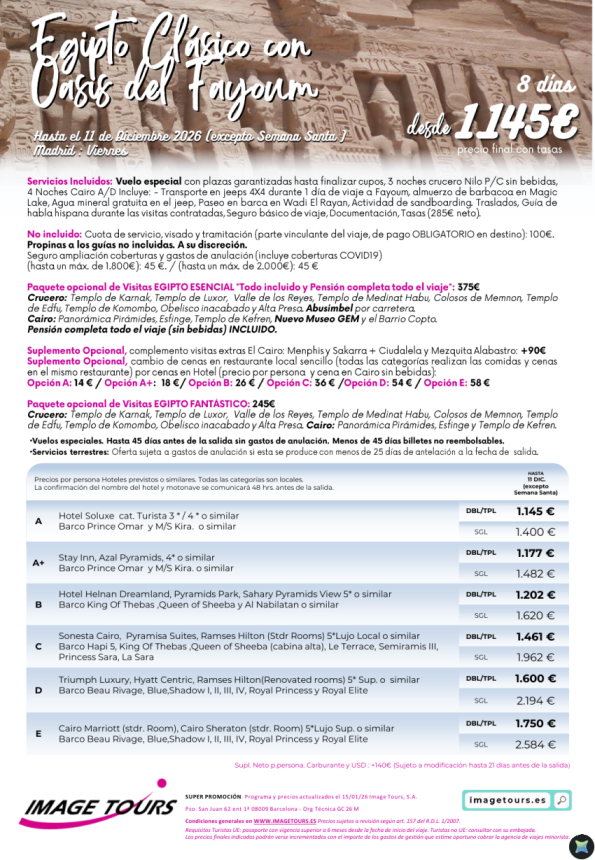 Egipto Clásico con Oasis del Fayoum, 8 días de viaje inolvidables y con aventura, desde 1.145 &euro; 