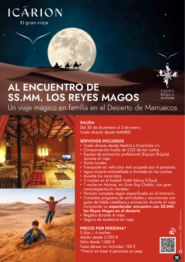 Al encuentro de SS.MM Los Reyes Magos. Vuelo directo desde Madrid