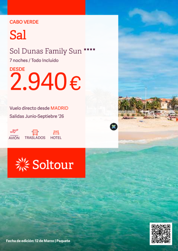 Isla de Sal (Cabo Verde) Especial Familias en Sol Dunas Family Sun desde 2.940 &euro; , salidas de Junio a Septiembre desde Madrid