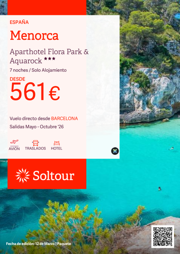 Menorca - Especial Familias en Aparthotel Flora Park & Aquarock desde 561 &euro; , salidas de Mayo a Octubre desde Barcelona