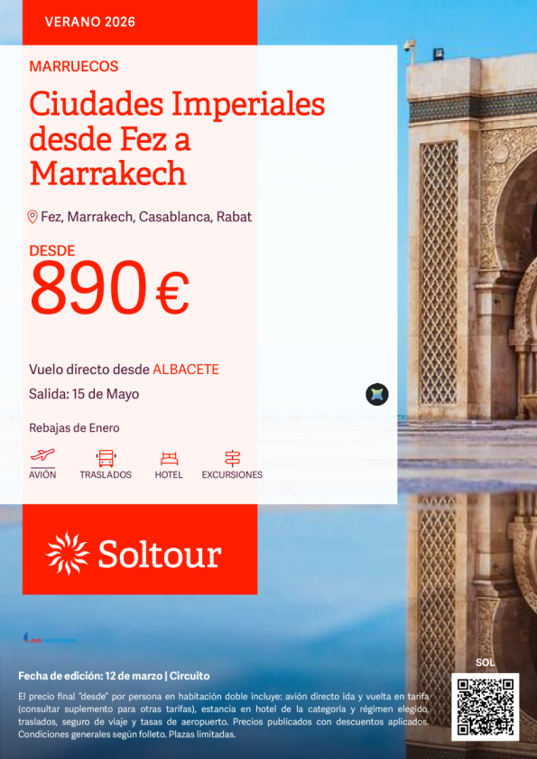 Ciudades Imperiales desde Fez a Marrakech desde 890 &euro; , salida 15 Mayo desde Albacete