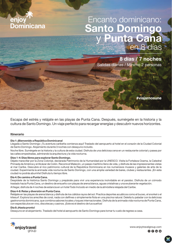 Encanto dominicano: Santo Domingo y Punta Cana en 8 días desde 418 &euro; 
