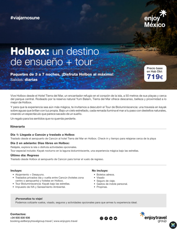 Holbox: un destino de ensueño + tour desde 719 &euro; 