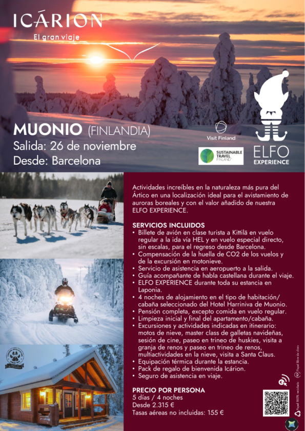 Muonio. Salida 26 de noviembre desde Barcelona