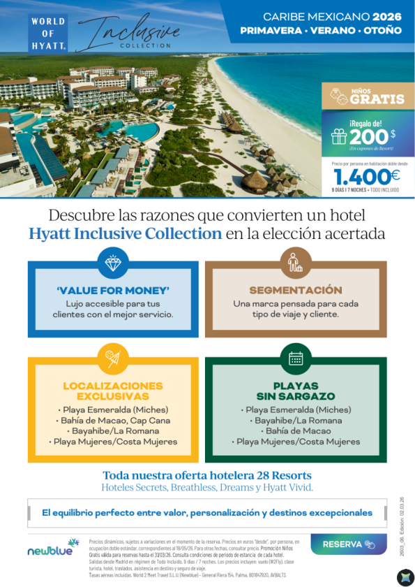 Car. Mexicano 2026 desde 1.400 &euro; + 200$ y Niños Gratis