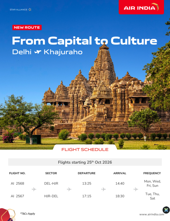 Nuevo vuelo Kajuraho-Varanasi con Air India