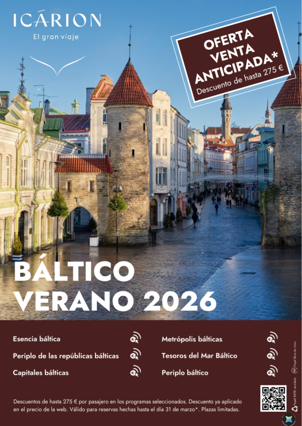 Báltico verano 2026. Oferta venta anticipada. Descuento de hasta 275EUR