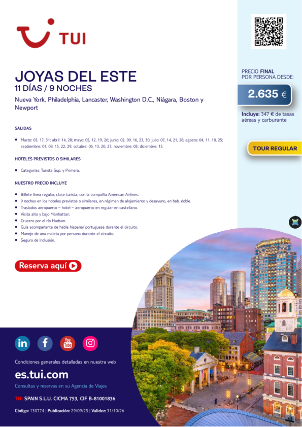 Joyas del Este. 11 días / 9 noches. Tour Regular. Salidas 2026 desde 2.635 &euro; 