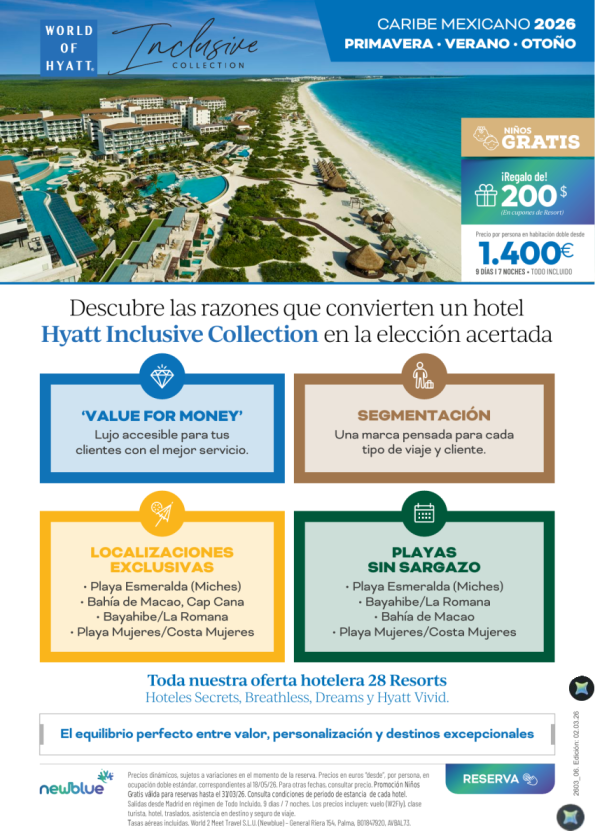 Car. Mexicano 2026 desde 1.400 &euro; + 200$ y Niños Gratis