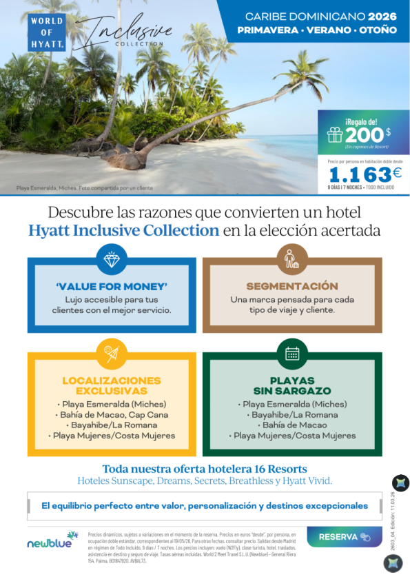 Car. Dominicano 2026 · Primavera?Verano?Otoño desde 1.163 &euro; + 200$ regalo