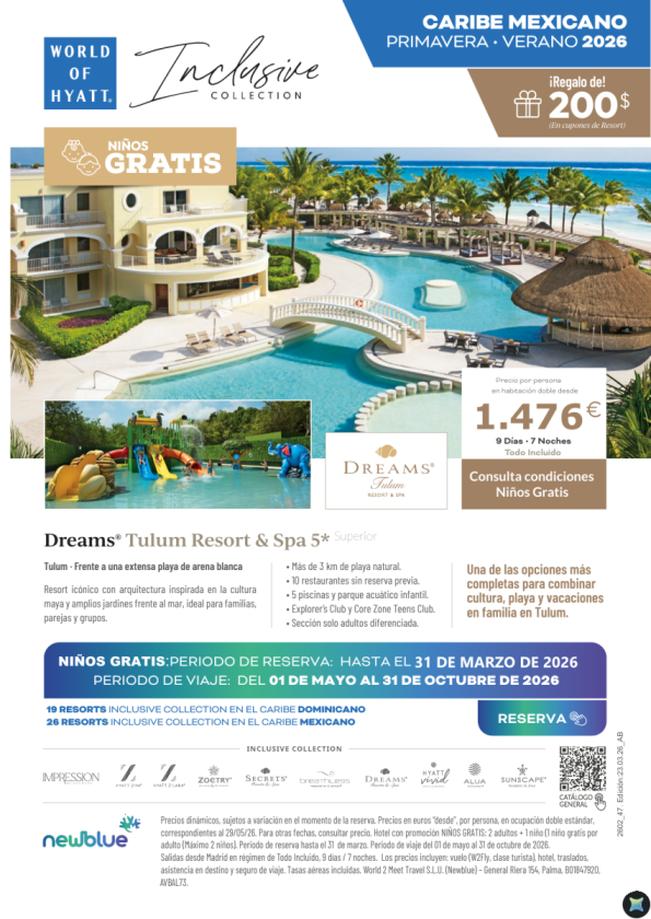 Dreams Tulum | El mejor hotel para descubrir el destino · desde 1.476 &euro; + Promo Niños Gratis