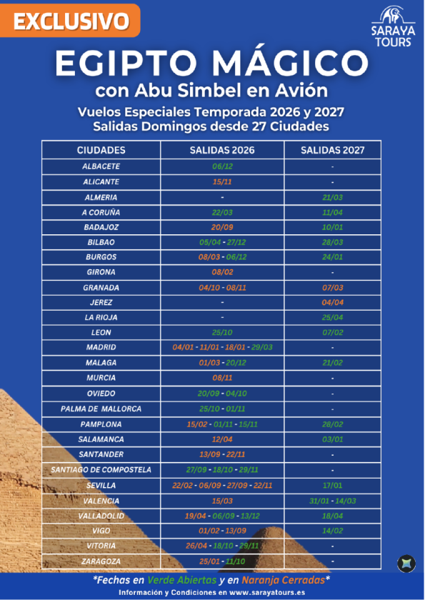 Especial Egipto Mágico Todo Incluido con Abu Simbel en Avión desde 1.029 &euro; . Salidas domingos. Salidas 2026-2027