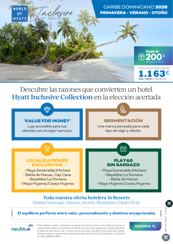 Car. Dominicano 2026 · Primavera?Verano?Otoño desde 1.163 &euro; + 200$ regalo