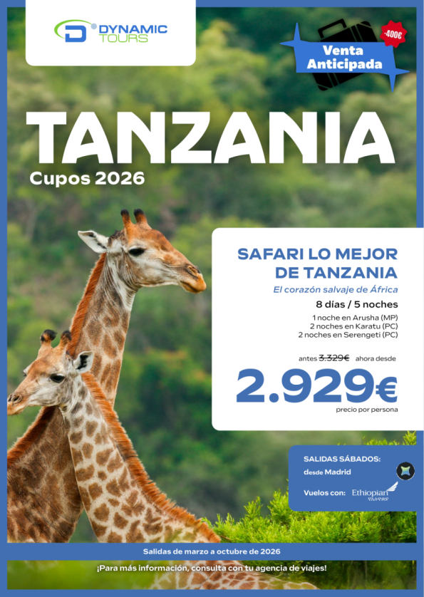 ?????????Venta Anticipada 2026 &euro; ?400? de dto.? 3 &euro; .?3?2?9????ahora dsd 2.929 &euro; ?